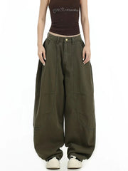 Y2K American Retro Cargo Jeans Women High Waist Streetwear Loose Wide Leg Denim Pants Bf Hip Hop All Match Straight Pants New voguable