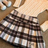 Voguable Vintage Faux Woolen Plaid Mini Skirt Women Harajuku Cutecore Bow Pleated Skirts Winter Japanese Preppy High Waist A Line Faldas voguable