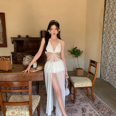 Elegant Sexy Swimsuit Women Beach Holiday Wear Bikini Korean Fashion Hot Spring Swimwear White Girls Monokini Summer