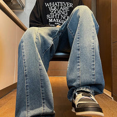 2025 New Big boy Jeans for Men Streetwear Baggy Jeans Large size Patchwork Denim Leisure Simple Dime Pants Women Jeans Hot jean voguable