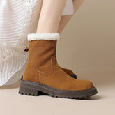 Winter Women Boots Warm Ankle Boots for Women Cow Suede Side Zipper Snow Boots Casual Shoes Woman Leisure Platform Boots voguable