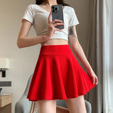 Summer Women's Skirts Fashion Sexy Mini Elastic Pleated Sun Skirts For School Girl Uniform Korean Black High Waist Tennis Skirts voguable