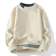 New Autumn Winter Korean Knit Pullovers Men Fashion Knitted Sweater Mens O-Neck Patchwork Casual Knitwear Slim Pullover Sweaters voguable
