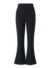 Voguable Spring High Waist Slim Side Cuff Slit Flare Pants Women Trousers Package Hips Stretch Pants Khaki Black voguable