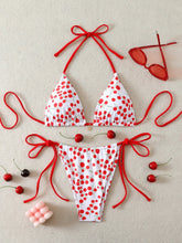 Voguable Triangle Halter Thong Bikinis Women Sexy Printed Swimsuit Floral String Swimwear Female Bathers Bathing Swimming Swim Suit voguable