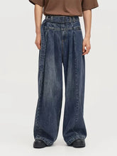 Voguable Baggy Jeans Men Distressed Denim Wide Leg Pants Pleated Oversize Hip Hop Trousers Male Korean Streetwear Men Clothing voguable