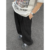 Summer Thin Casual Pants Men Fashion Pink Wide Leg Pants Men Streetwear Hip-hop Loose Straight Ice Silk Pants Mens Trousers voguable