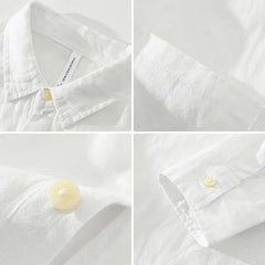 Japanese Retro Long-sleeved Linen Shirt Men's Summer New Loose Pullover Square Collar Shirt Casual Cotton Linen Top Aesthetic voguable