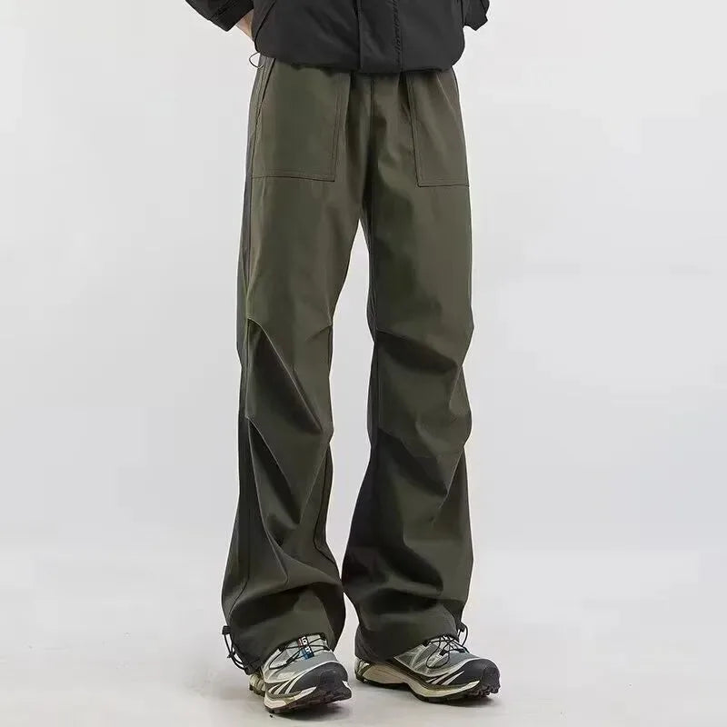 Voguable New Loose Casual Pants for Men Korean Style Trendy Versatile Summer Thin Falling Wide-leg Floor-length Trousers voguable