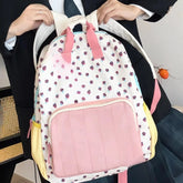 Japanese Kawaii Cute Strawberry Print Backpack Sweet Y2k Fashion Schoolbags Preppy Contrast Color Backpacks for Women Students voguable