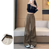 Voguable Work Pants Women Spring Summer Korean New Outdoor Hiking Pants High Waist Loose Sports Wide-leg Trousers voguable