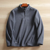 Heat Storage Double-sided Fleece Pullover Autumn Winter Outdoor Windproof Warm Semi-zipper Stand Collar Casual Sweatshirt Jacket voguable