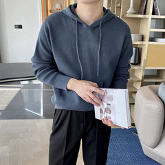 New Japanese Leisure Men's Hooded Sweater Trendy Harajuku Preppy Style Long Sleeve Hoodies Autumn Casual Vintage Warmth Knitwear voguable