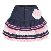 Y2k Kawaii Denim Skirt Mini Party Sweet Ball Gown Aesthetic High Waist Skirts 4 Layer Ruffle Cake Skirts E Girls Summer Skater voguable