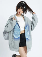 Vintage Women Y2K Hoodies Bufferfly Loose Long Sleeve Streetwear Sweatshirts Harajuku Casual Fall Lady Retro American Tops voguable