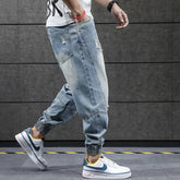 New Hip Hop Harem Jeans Pants Men Loose Joggers Denim Casual Sweatpants Korea Ankle Length Trousers Streetwear Male Clothes gotmes-shop