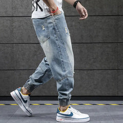 New Hip Hop Harem Jeans Pants Men Loose Joggers Denim Casual Sweatpants Korea Ankle Length Trousers Streetwear Male Clothes gotmes-shop