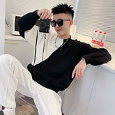 Autumn Winter KPOP Fashion Style Harajuku Slim Fit Tops Loose All Match Casual Knitwear Contrasting Colors Long Sleeve Sweaters voguable