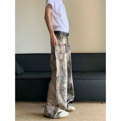 Women's Asymmetric Camouflage Printing Unisex Pants Wide Legs Jeans Young Girl Street Bottoms Female High Waisted Denim Trousers voguable