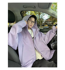 Hooded jacket man Spring zipper Windbreaker Men's Casual Climbing Waterproof Jacket Unisex Fashion Gorpcore Camping Fishing Coat