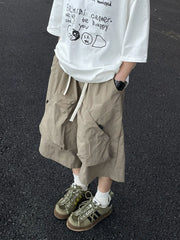 Men's shorts summer new American retro large pocket workwear quick-drying casual loose thin section knee-high trend y2k tops emo voguable