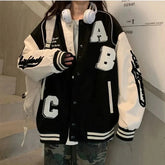 Voguable Vintage Bomber Jacket Women Y2K Harajuku Streetwear Oversized Coat Korean Loose Female College Uniform Varsity Baseball Outwear voguable