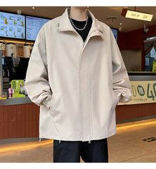 New jacket man Spring Windbreaker Men's Casual Climbing Waterproof Jacket Solid Lapel coat Unisex Fashion Gorpcore Youth