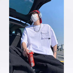 Summer Short Sleeved T-shirt Men White Casual T Shirt Men Streetwear Korean Loose Round Neck Tshirt Mens Top Large Size 4XL voguable