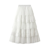 Women's High Waisted Slimming Sand Cake Skirt, Half Skirt, High-End Feeling Gauze, Long Skirt, Summer, , 2024 Hundred fold skirt voguable