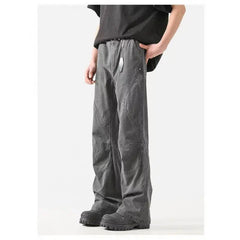 Straight Leg Jeans men Patchwork Design Vintage Retro Wash Distressed Denim Pants High Quality Streetwear Trendy Style voguable