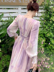 Women Elegant and Chic Midi Party Dress Long Sleeve Vintage A-Line Casual Birthday Vestidos Female Fashion Clothes voguable