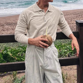 New Korean Fashion Men Polo Sweater Light Luxury Knitted Solid Color Long Sleeve Pullover Premium Quality Skin-friendly Knitwear voguable