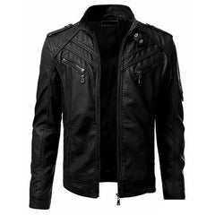 Men Faux Leather Jacket Motorcycle 5Xl Men Jackets Black Jaqueta De Couro Masculina Outwear Male Slim Fit Pu Leather Coats Man voguable