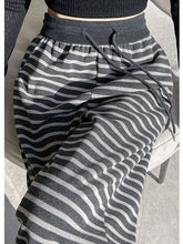 Voguable Y2K Wide Leg Pants Women Retro Striped Knitted Drawstring Slimming Floor Pants Autumn Casual voguable
