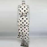 Voguable Polka Dots Printing Skirt Suit Female Fashion Halter Neck Sleeveless Top Cake Skirt Women's Suit Summer Holiday Party Set lollapalooza outfit spring outfits voguable