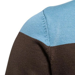 100% Cotton Mens Zipper Cardigan Sleeve Striped  Autumn Winter Casual Patchwork Fashion Youth Knitted Sweaters For Men voguable