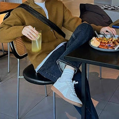 New Japanese Popular Men Cardigan Jacket Luxury Trendy Turtleneck Knitted Zip-up Long Sleeve Sweater Coat Premium Knitwear M-3XL voguable