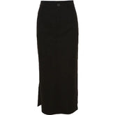 Women Midi Skirts Goth Dark Grunge Casual Tag Split Mall Gothic Punk High Raise Slim Long Skirt Y2k Sexy Fashion Streetwear voguable