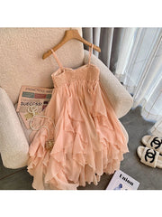 Voguable Women Sexy Backless Hotsweet Strapless Tierred Suspender Dresses 2023 Summer French Style High Waist Chiffon Party Club Dress voguable