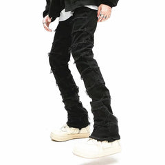 Grunge Clothes Y2K Streetwear Black Slim Stacked Jeans Pants For Men Kanye Hip Hop Women New Long Trousers Vetements Homme voguable