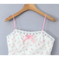 French Style Princess Sexy Spaghetti Straps Mini Dress Women Floral Print A-line Holiday Sweet Dresses Party Robe Short