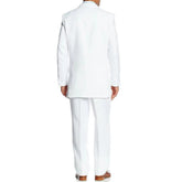 Voguable Men Suit 3 Pieses Jacket Vest With Pant White Single Button Solid Color For Wedding Birthday Business Office Casual Work Set voguable