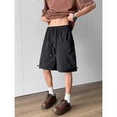 Voguable Men's Quick-Dry Cargo Shorts Elastic Waist Drawstring Loose Fit Solid Color Big Pocket Casual Workwear Short Pants M-5XL voguable