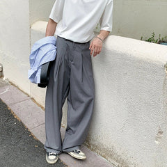 Oversized Black Suit Pants Men Fashion Social Mens Dress Pants Korean Loose Wide Leg Pants Mens Office Formal Trousers M-3XL voguable