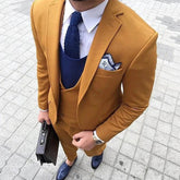 Voguable New Fashion 3 Piece Suits For Men Slim Fit Formal Notched Lapel Business Suit Groomsmen Best Man Wedding Tuxedo Costume Homme voguable