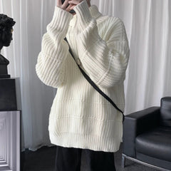 Autumn Winter Mens Casual Turtleneck Pullover Men's Long Sleeve Rollneck Sweater Korean Style Fashion Warm Knitted Sweater voguable