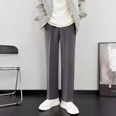 Black Suit Pants Men Slim fit Fashion Society Mens Dress Pants Korean Solid Color Straight Trousers Mens Office Formal Pants voguable