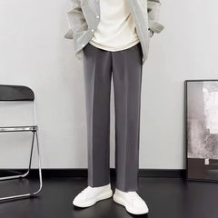 Black Suit Pants Men Slim fit Fashion Society Mens Dress Pants Korean Solid Color Straight Trousers Mens Office Formal Pants voguable