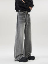 Fashion Paint Spots Men's Vintage gray Baggy Jeans High Street Bootcut Trousers Personality Streetwear Hip Hop Male Denim Pants voguable