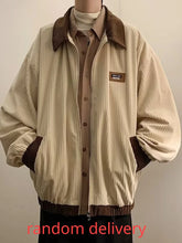 Men Jackets Contrast Color Vintage Hong Kong Style Loose Leisure All-match Cozy Lapel Teens Streetwear Youthful Warm Classic voguable